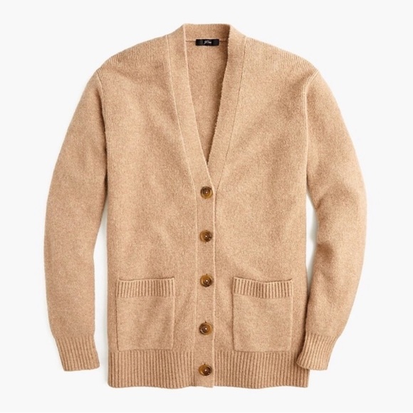 J. Crew Supersoft Yarn Long Cardigan Sweater Tan Sz XS - Picture 1 of 12